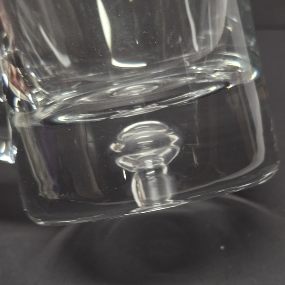 Krosno Crate & Barrel Glass Babble Base Beer Mug Stein Poland Hand-blown - Picture 7 of 8